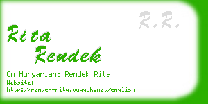 rita rendek business card